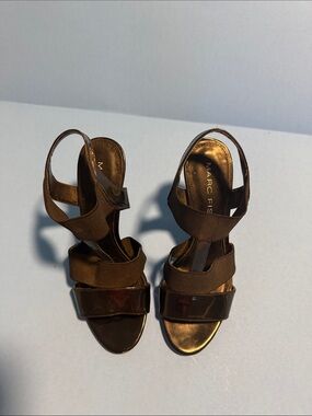 Marc Fisher Black Strappy Slingback Heels